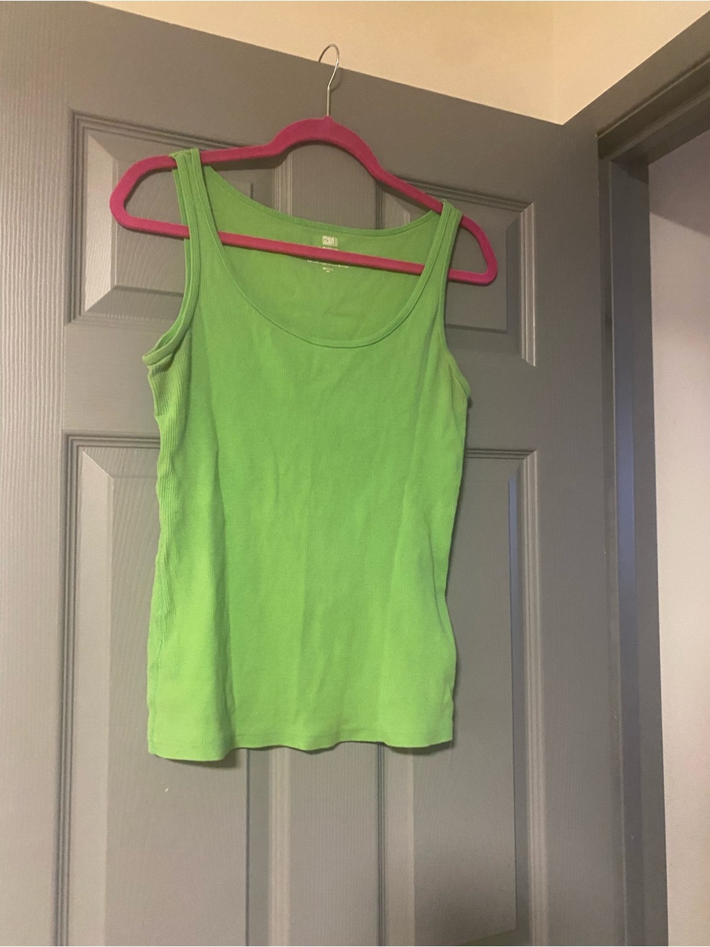 Faded Glory Bright Lime Scoop Neck Tank Top size large
